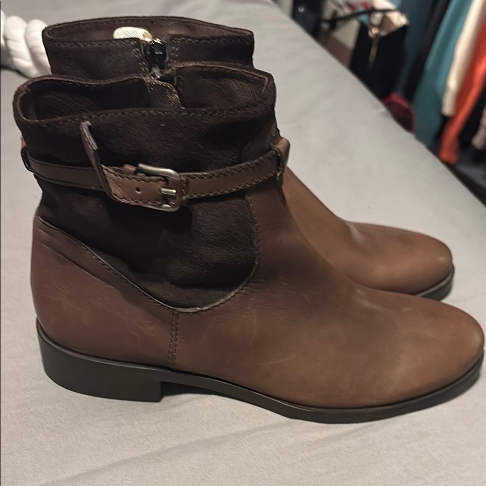 Brown JCrew Genuine Leather Ankle Boots